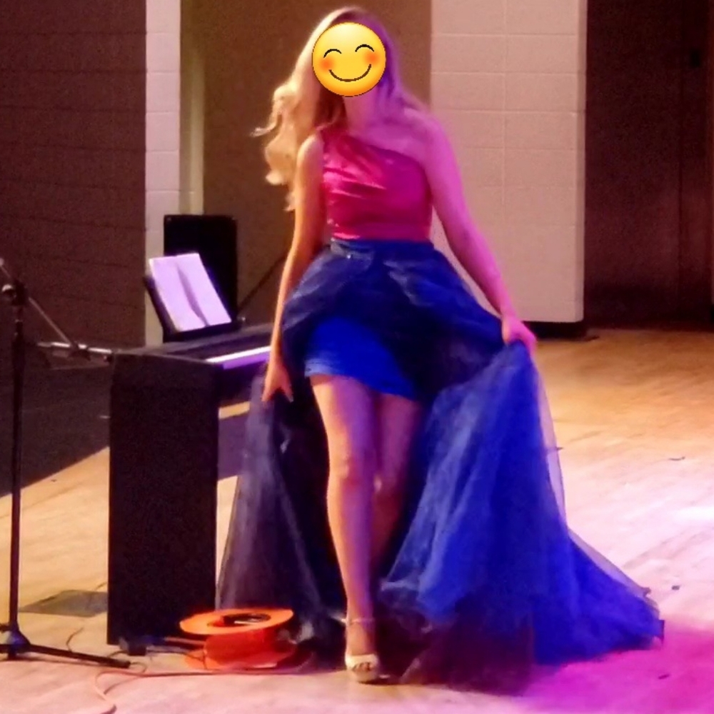 Sherri Hill Magenta and Navy 3 piece Shorts Fun Fashion and Express Dress